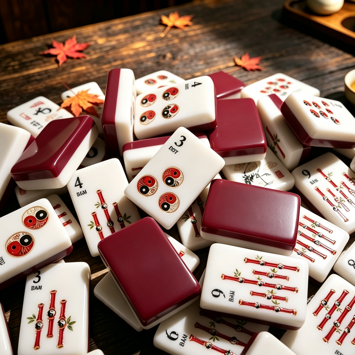 **Red Bagua American Mahjong Set – 160 Tiles | Senjoy Mahjong**