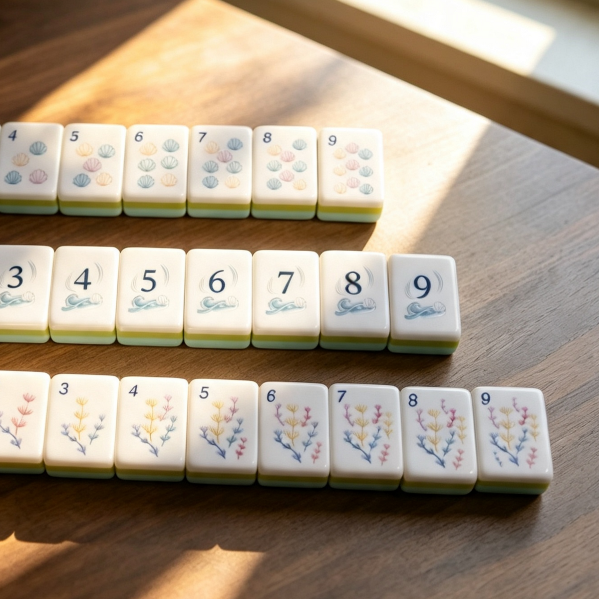 The Serene Tide Line American Mahjong Set – Seafoam Swirl, 160 Tiles