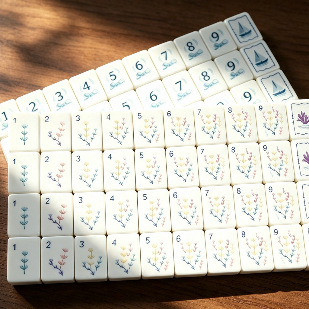 **The Serene Tide Line American Mahjong Set – Seafoam Swirl, 160 Tiles**
