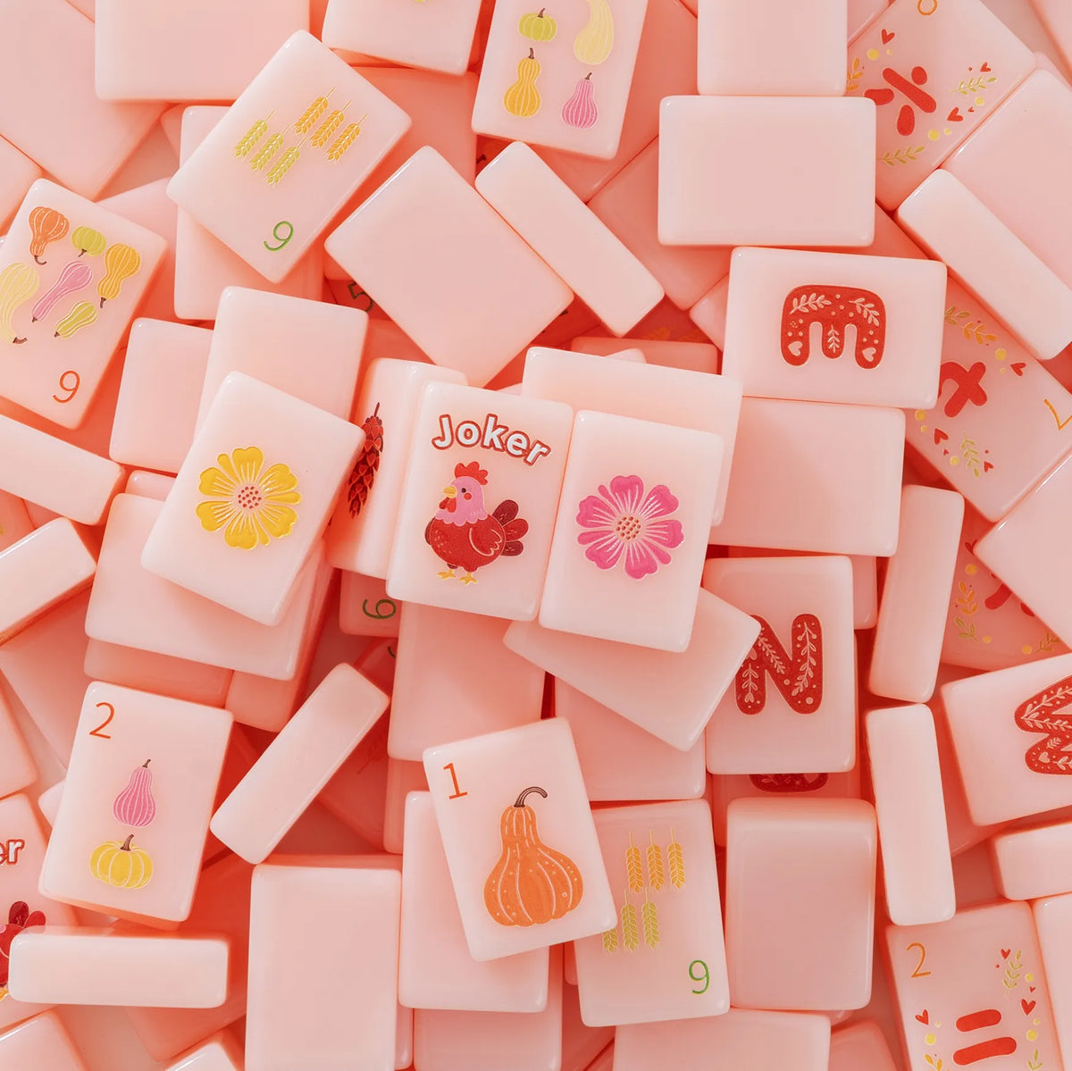 Autumn Harvest Thanksgiving Turkey Mahjong Tiles