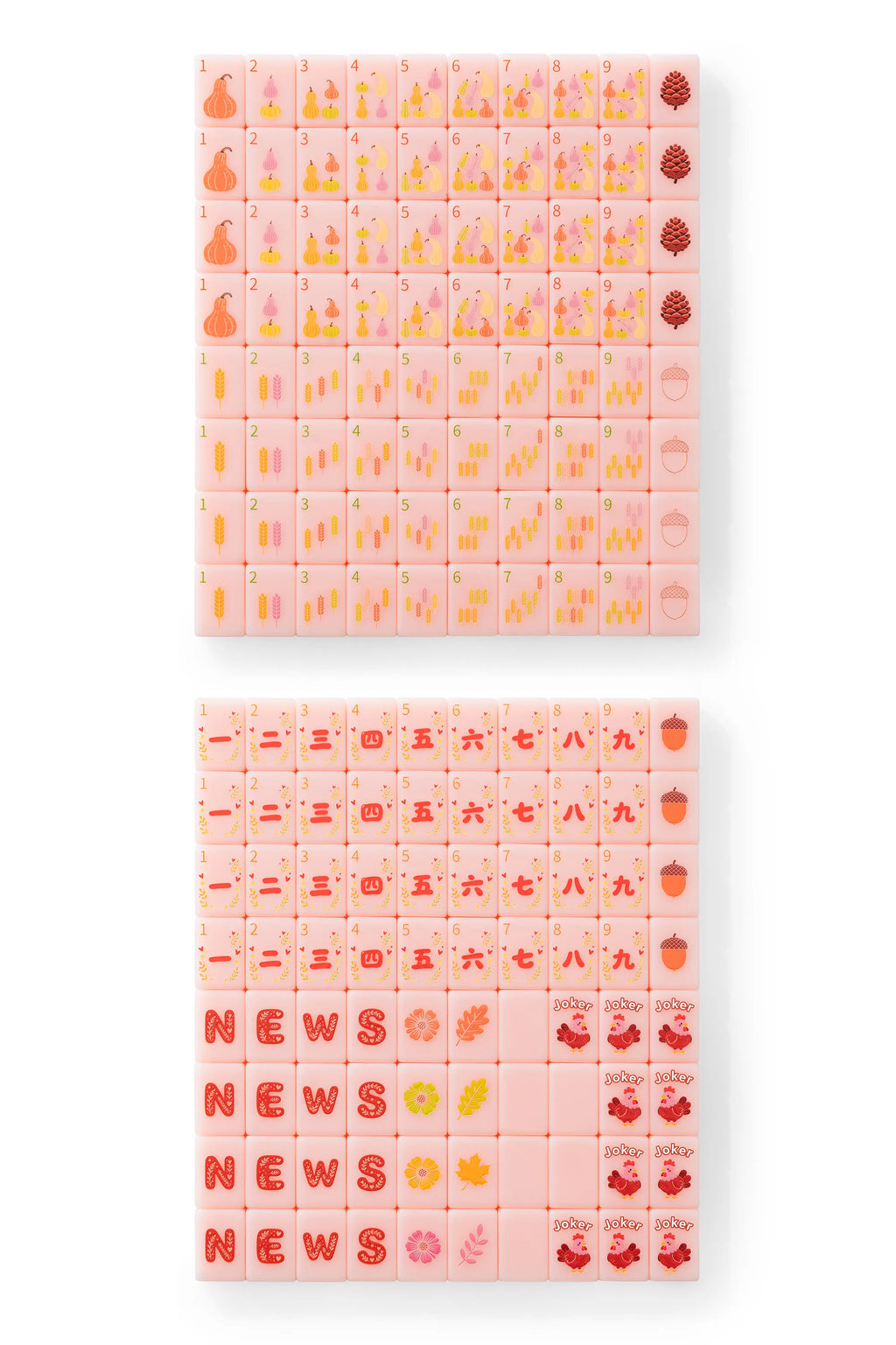 Autumn Harvest Thanksgiving Turkey Mahjong Tiles