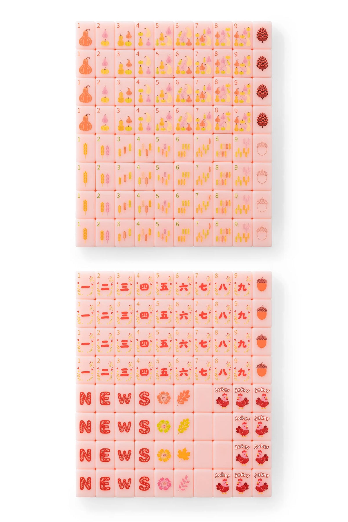 Autumn Harvest Thanksgiving Turkey Mahjong Tiles