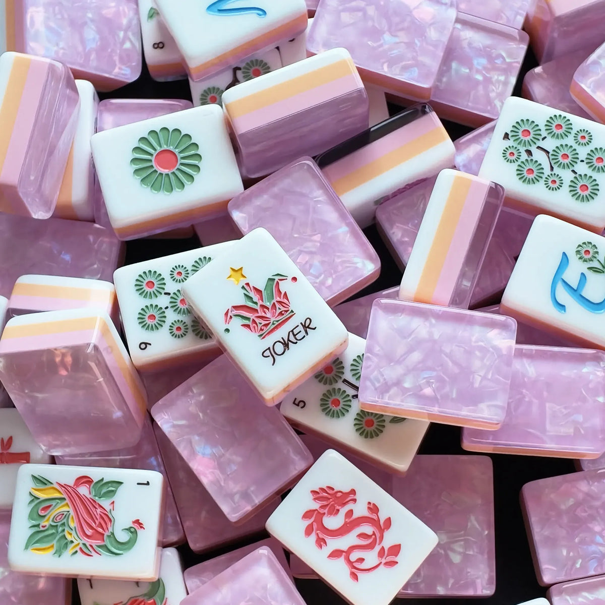 Blossom Shimmer Garden Party Mahjong Tiles