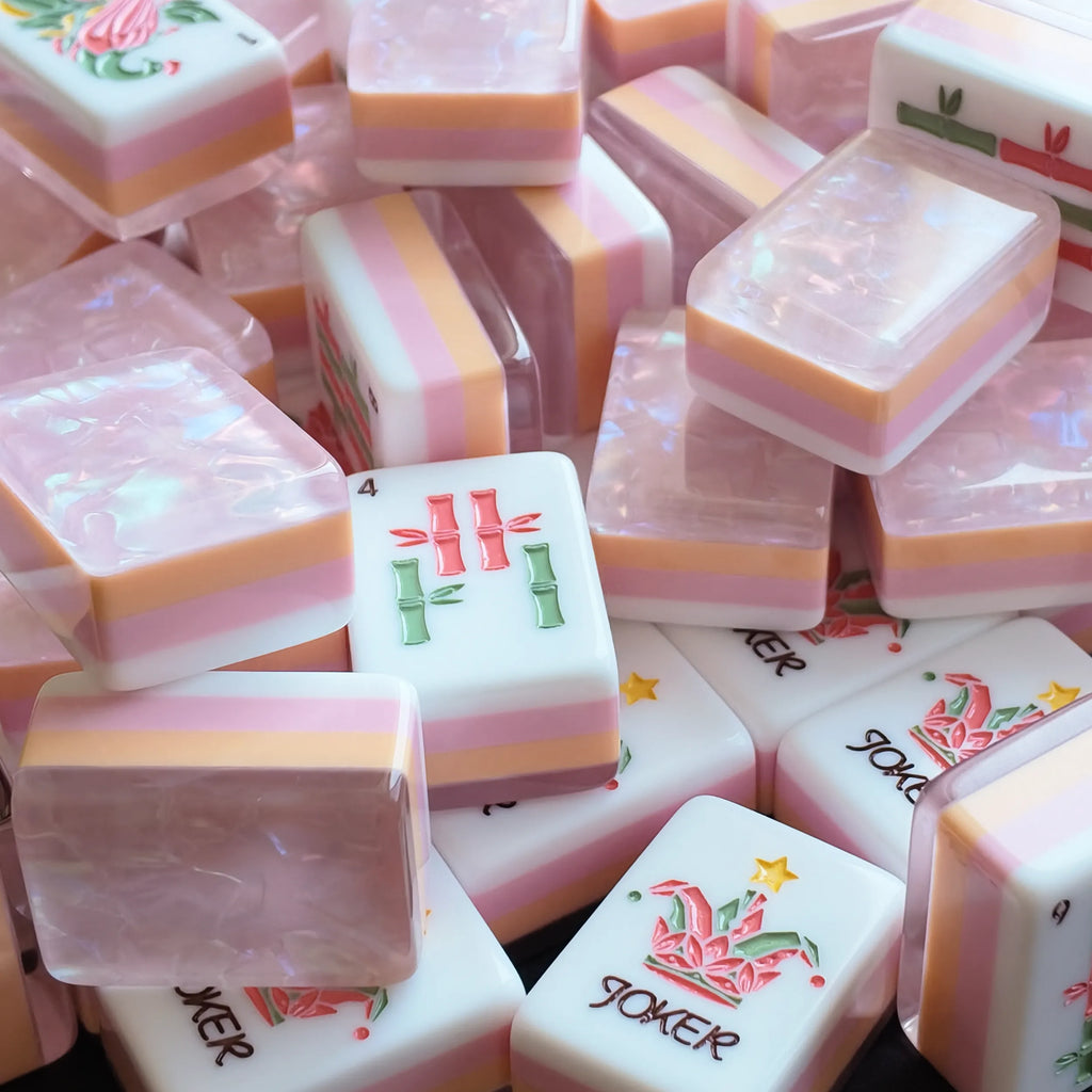Blossom Shimmer Garden Party Mahjong Tiles
