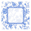 Blue & White Toile Mahjong Mat