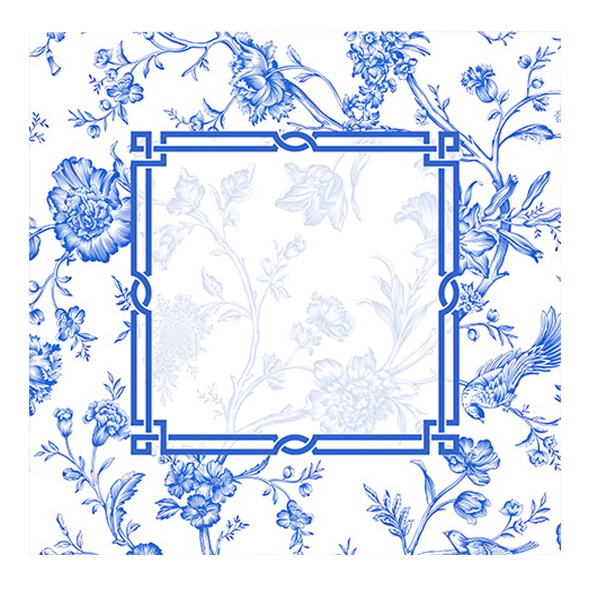 Blue & White Toile Mahjong Mat