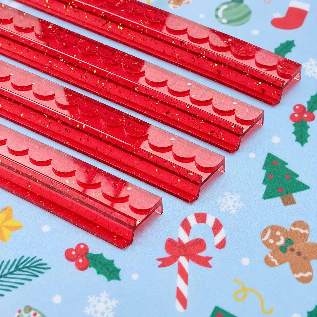 Christmas 20" Mahjong Racks with Pushers 4 Pack
