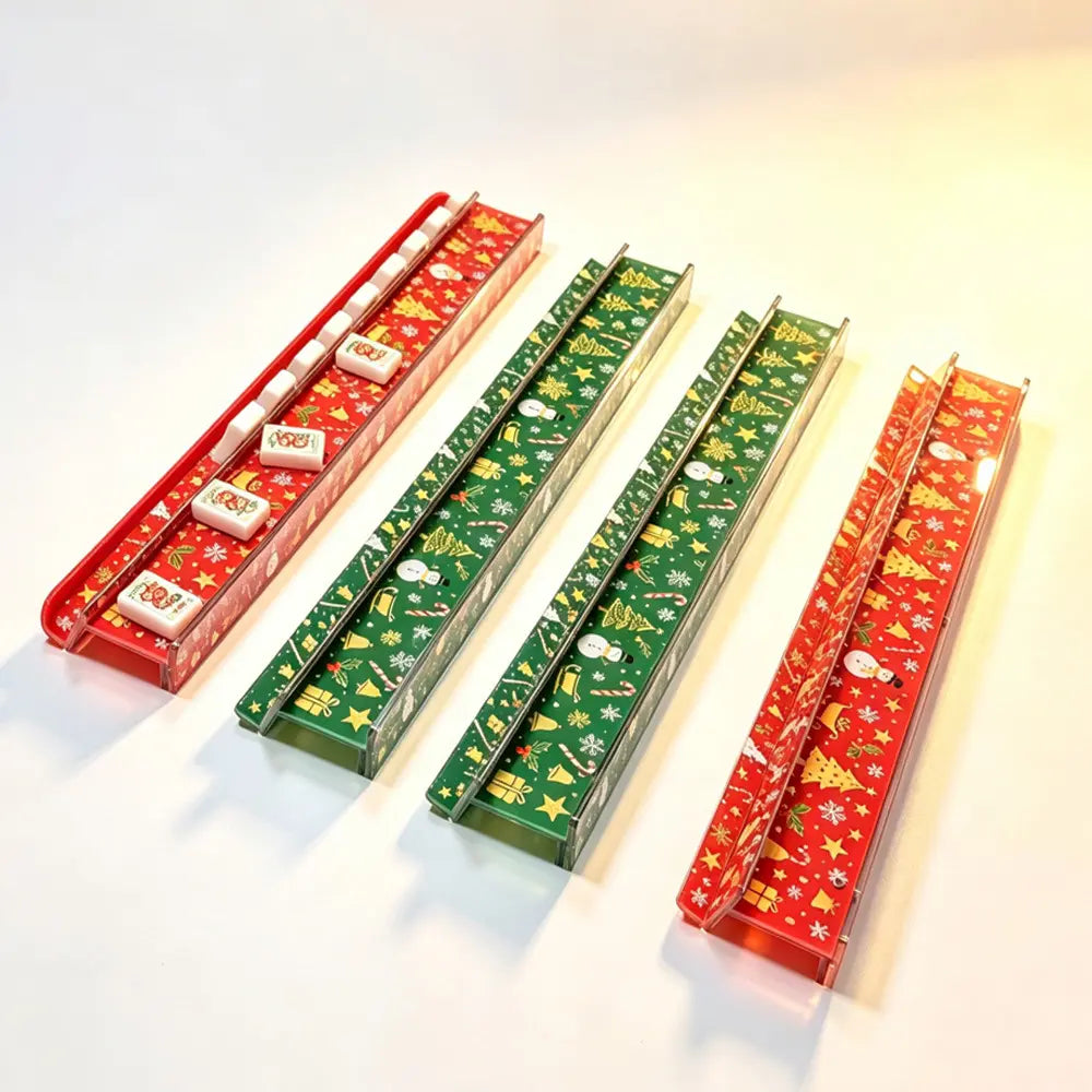 Christmas 20" Mahjong Racks with Pushers 4 Pack