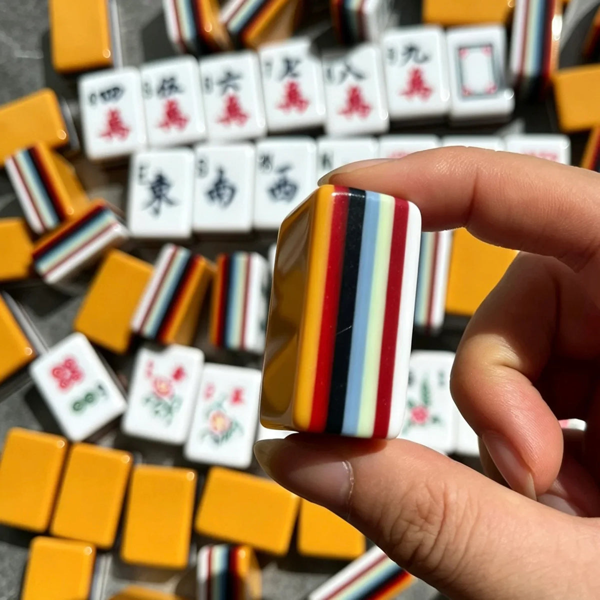 Classic Rainbow Stripe American Mahjong Tiles