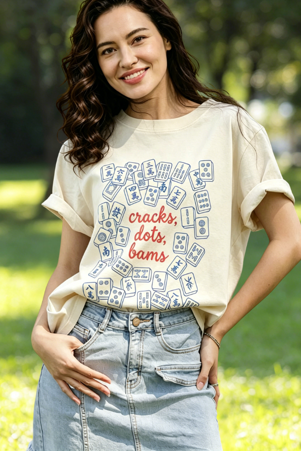 Cracks Dots Bams Mahjong Cotton Tee