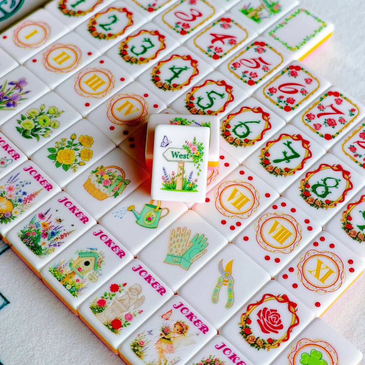 Floral Garden Cottagecore Mahjong Tiles