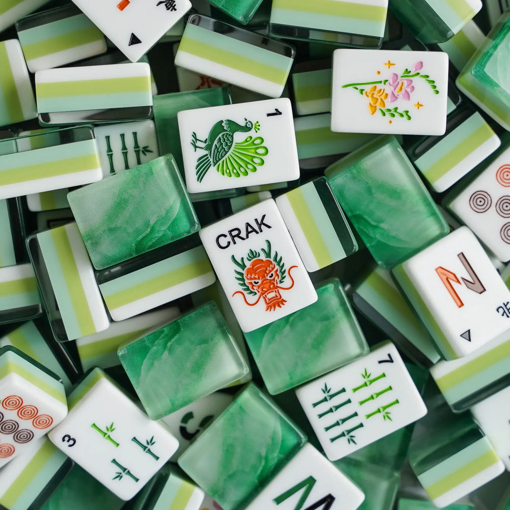 Forest Rippling Jade Mahjong Tiles