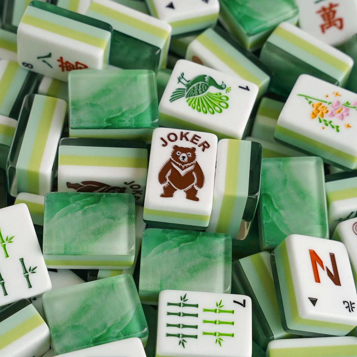 Forest Rippling Jade Mahjong Tiles