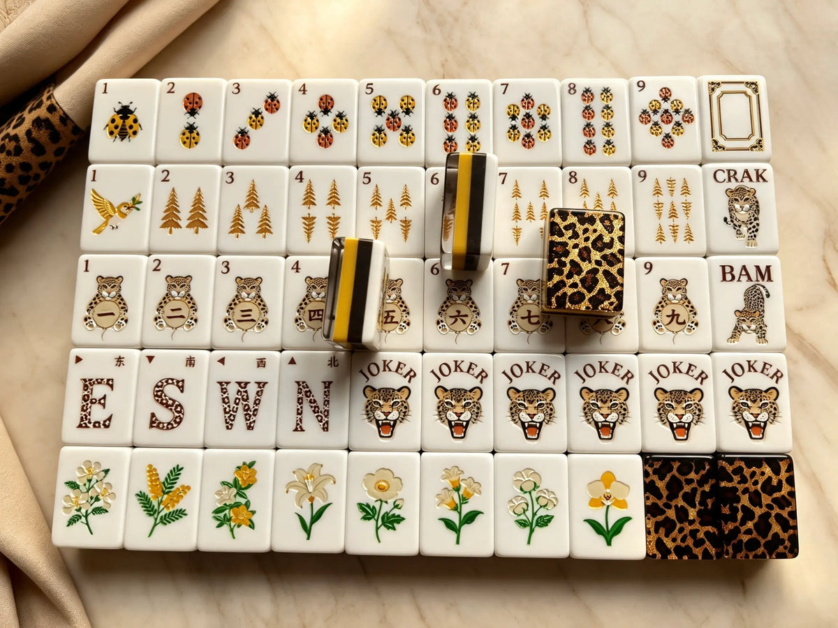 Glitter Leopard Wildwood Mahjong Tiles