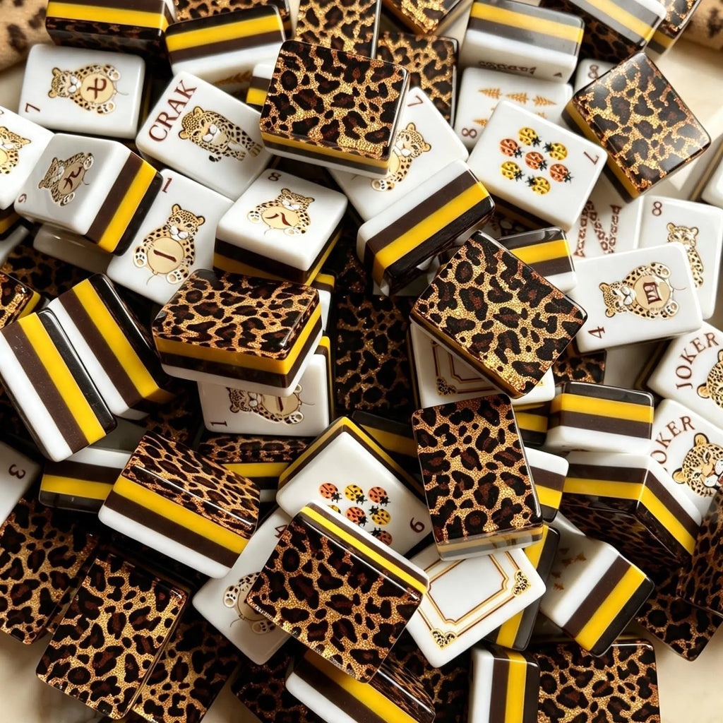 Glitter Leopard Wildwood Mahjong Tiles