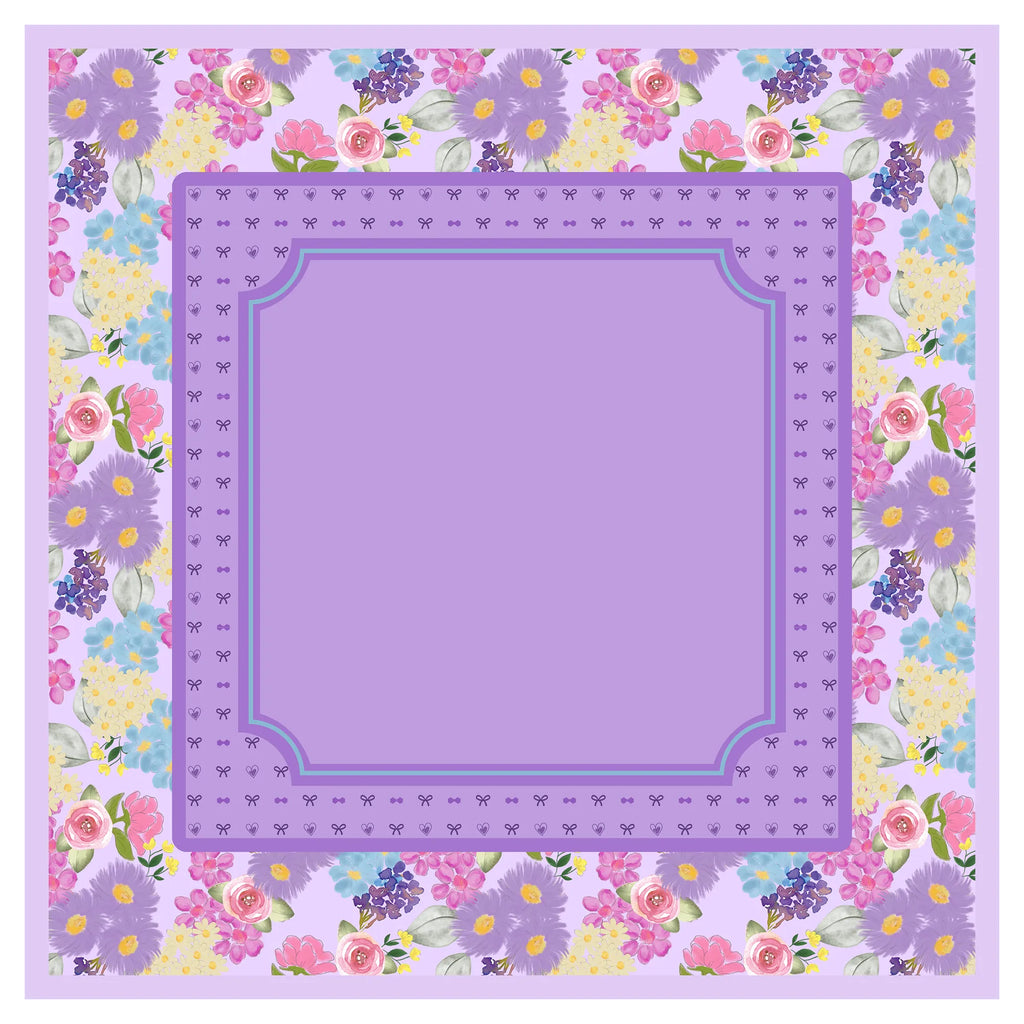Grandmillennial Lavender Floral Bows Mahjong Mat