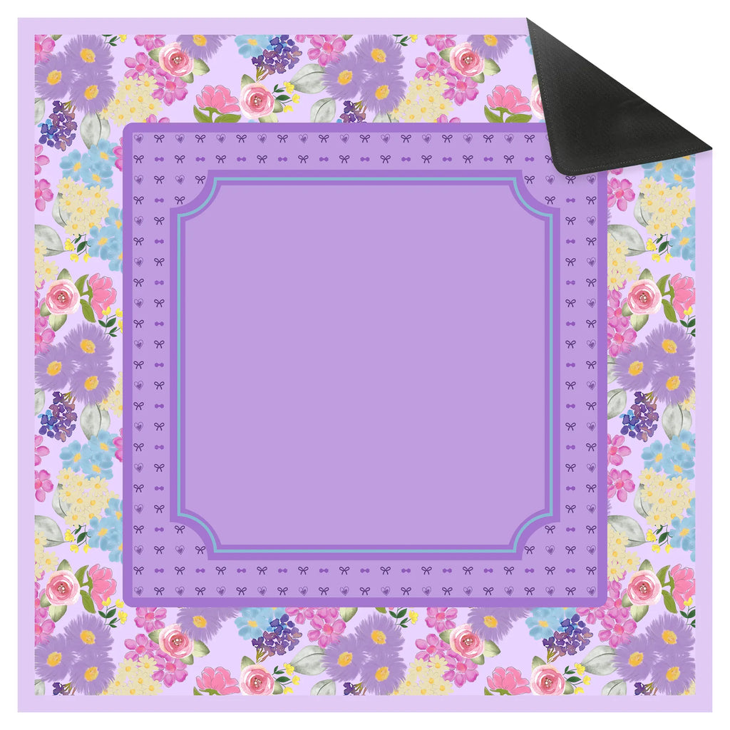 Grandmillennial Lavender Floral Bows Mahjong Mat