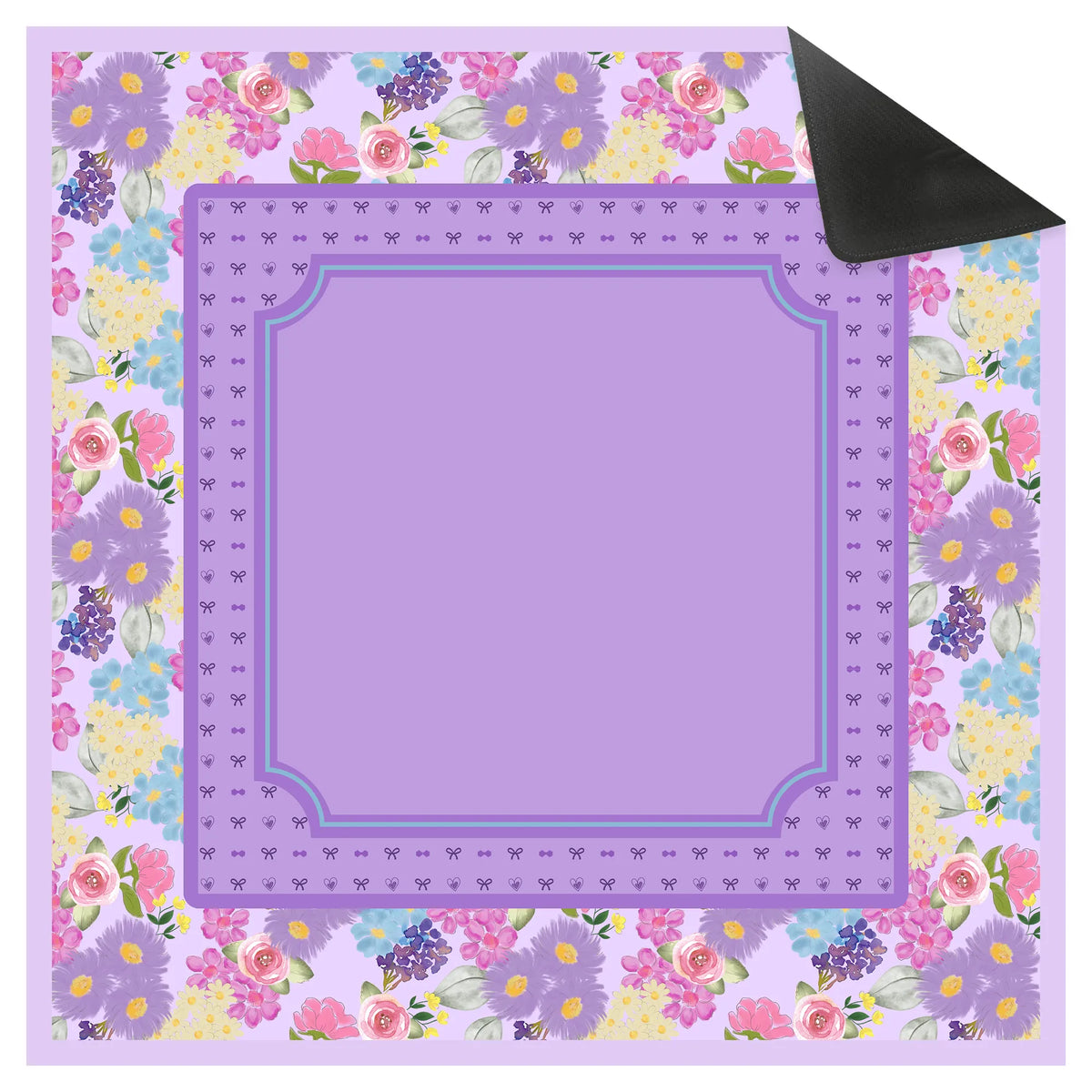 Grandmillennial Lavender Floral Bows Mahjong Mat