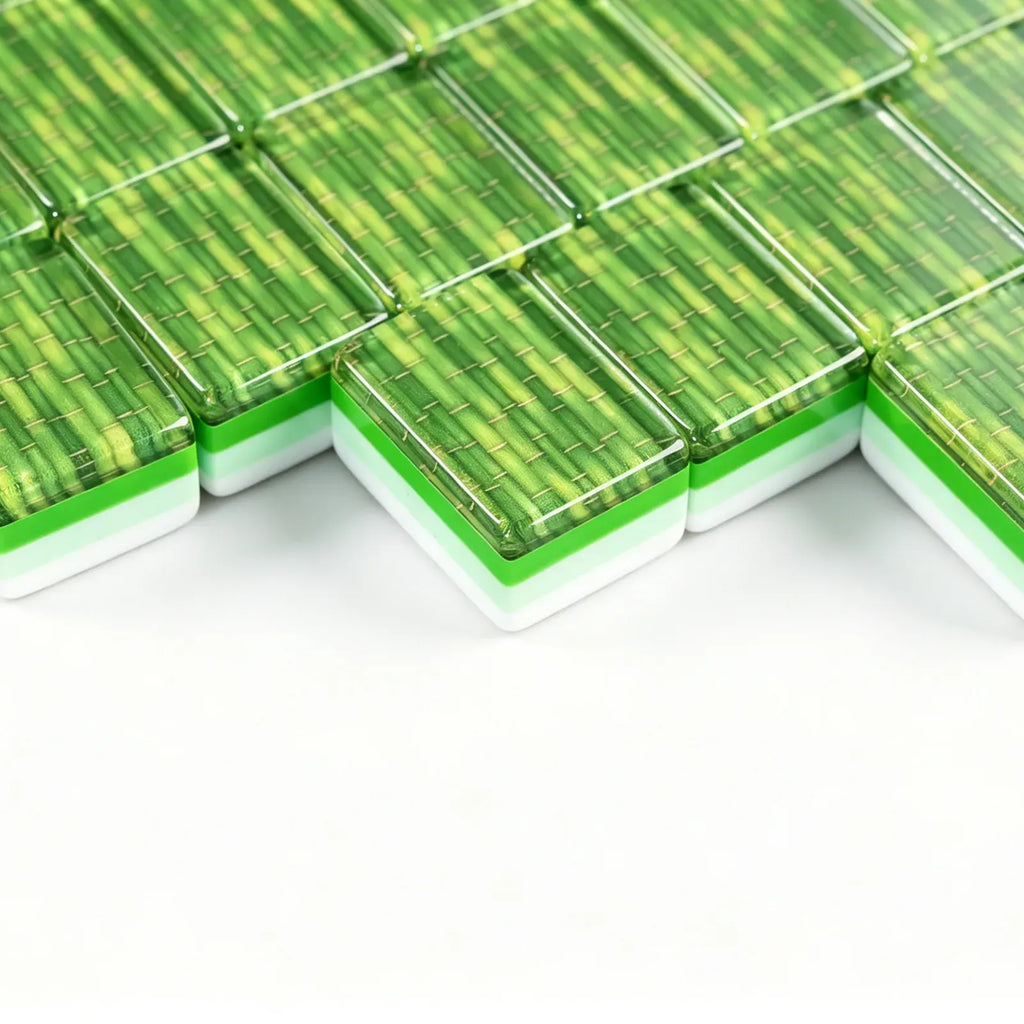 Green Bamboo Grove Mahjong Tiles