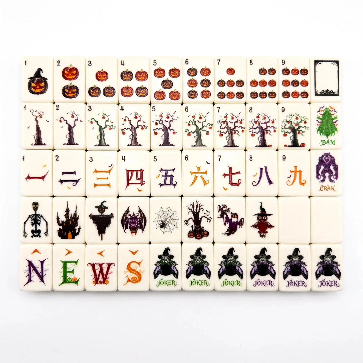 Spooky Halloween Witch Mahjong Tiles