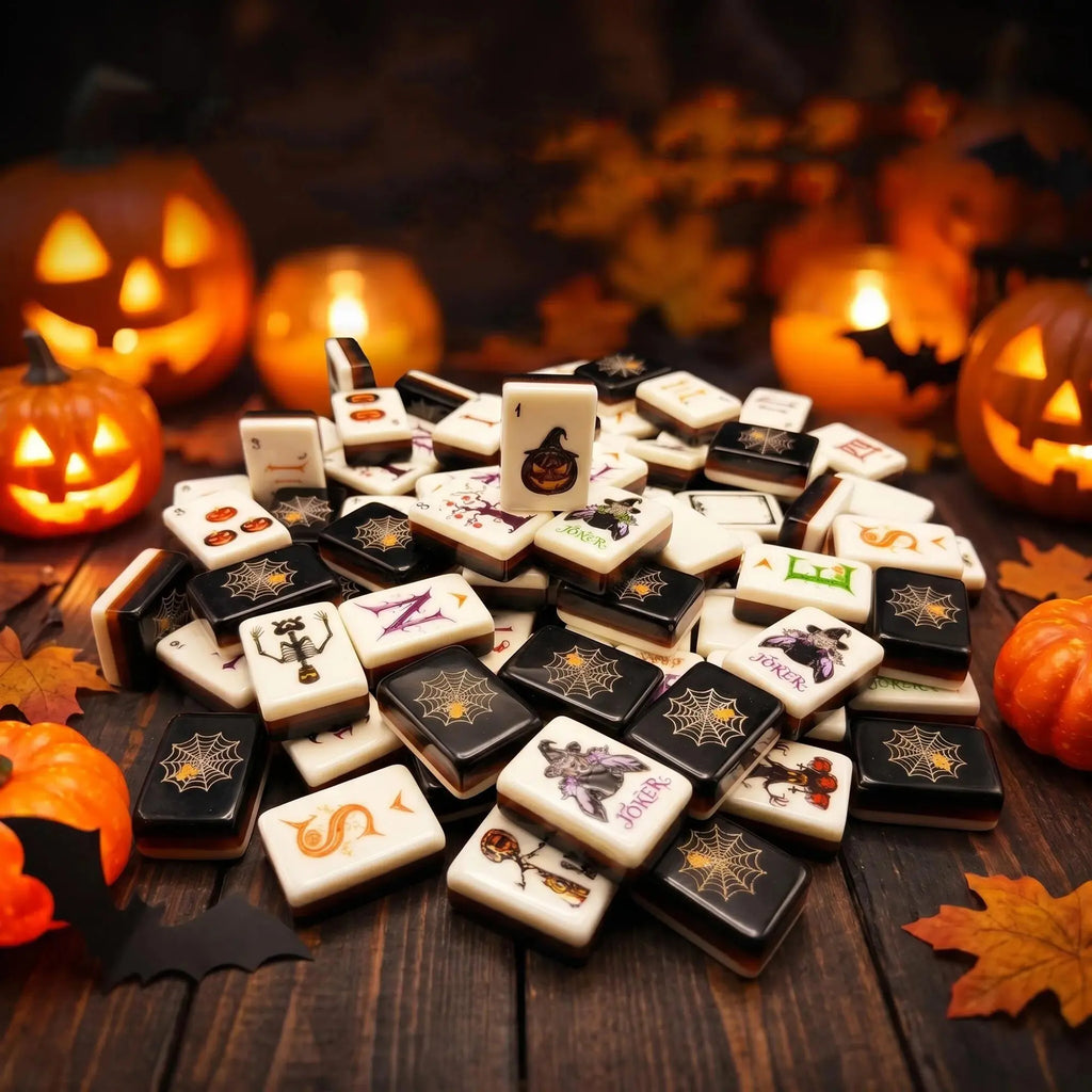 Spooky Halloween Witch Mahjong Tiles