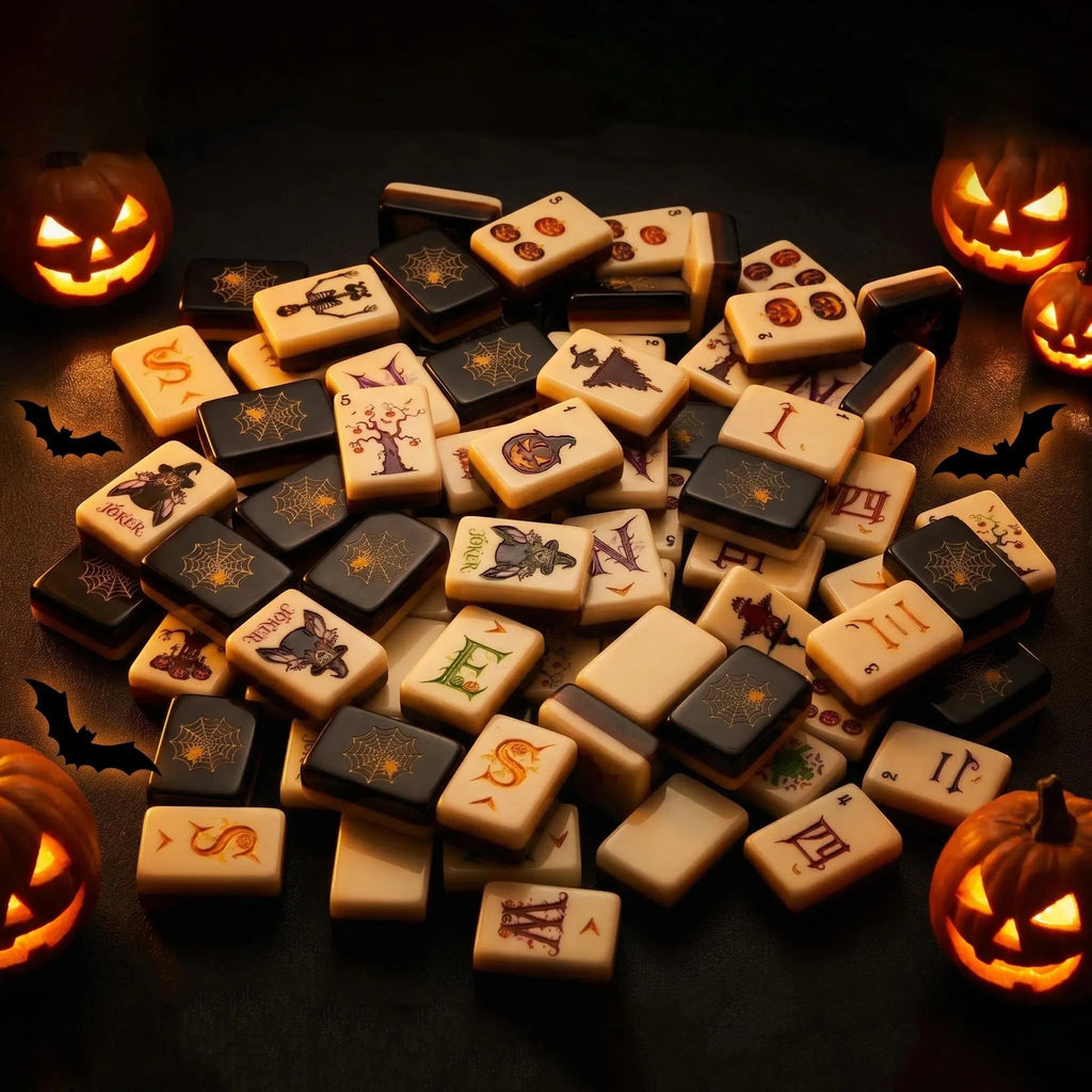Spooky Halloween Witch Mahjong Tiles