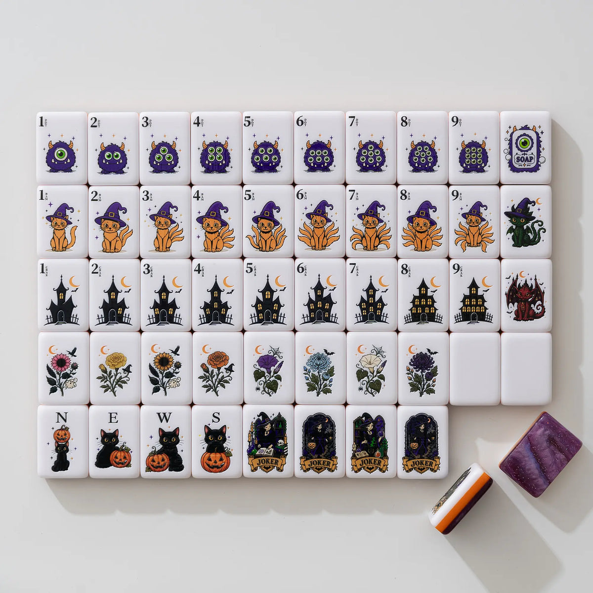 Haunted House Halloween Mahjong Tiles