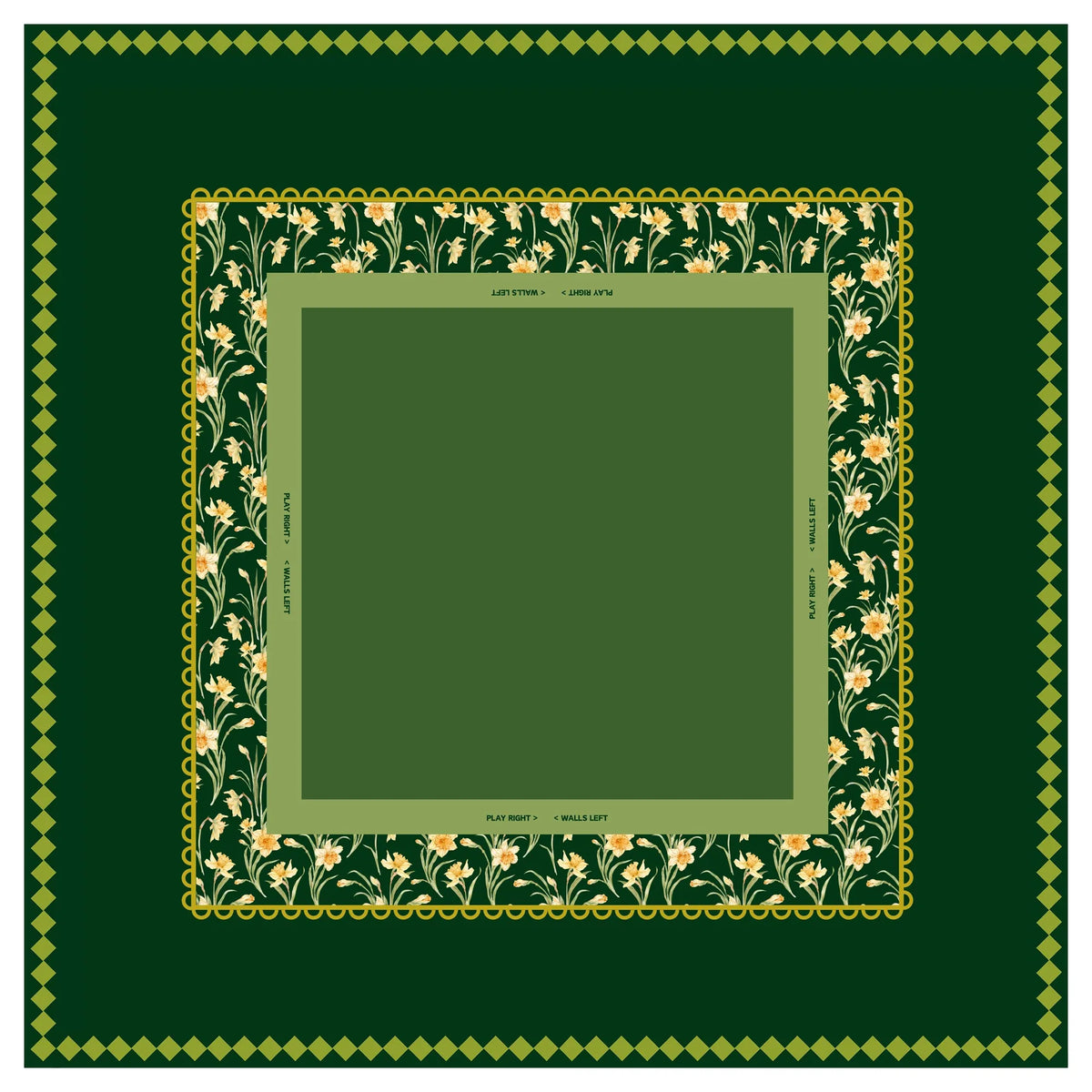 Hunter Green Estate Daffodil Mahjong Mat