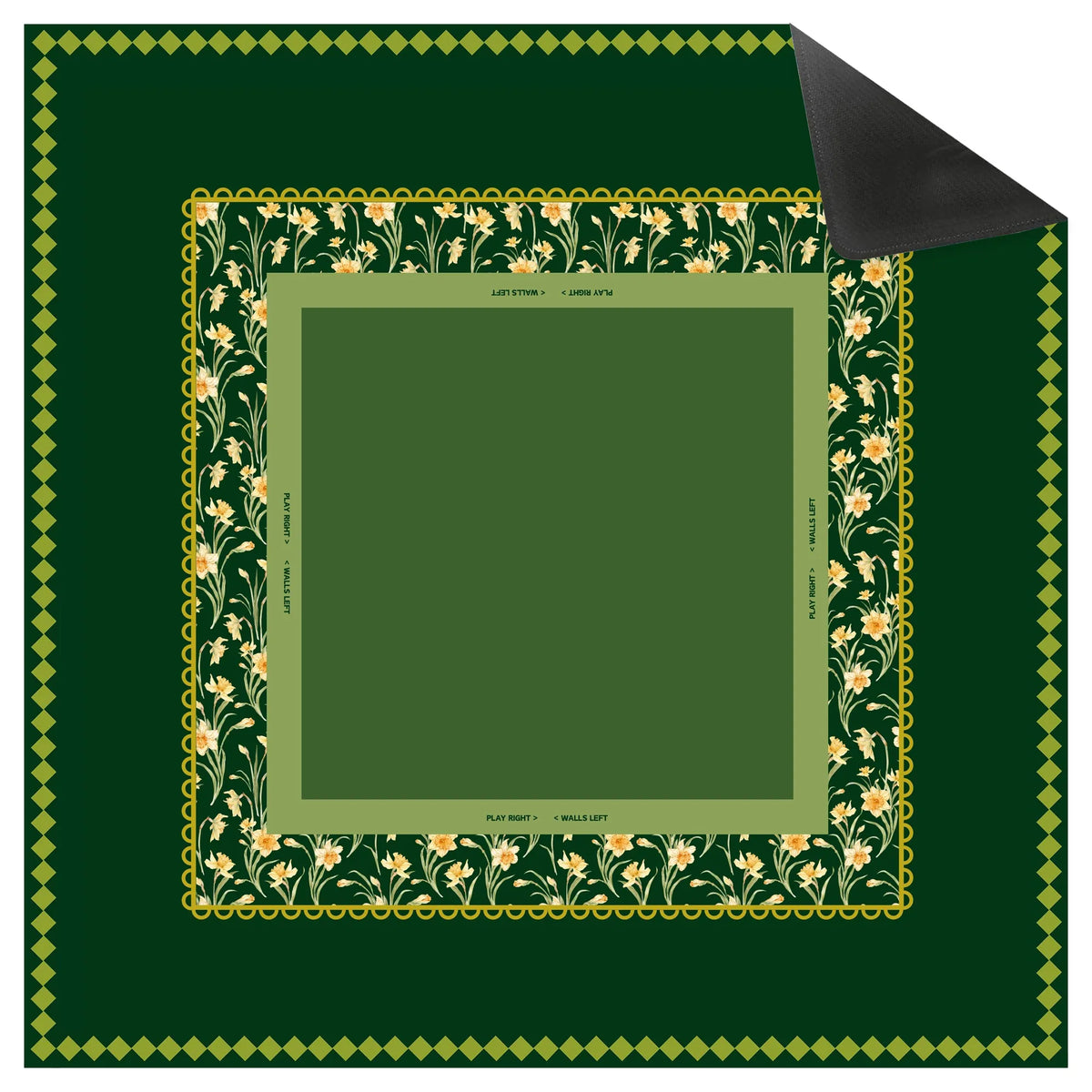 Hunter Green Estate Daffodil Mahjong Mat