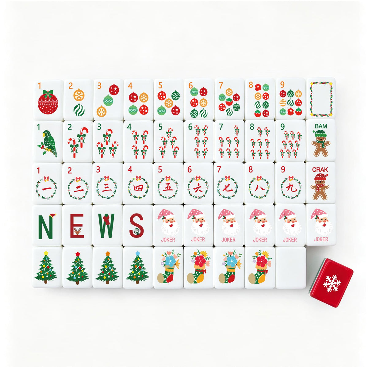 Jolly Santa Christmas Mahjong Tiles