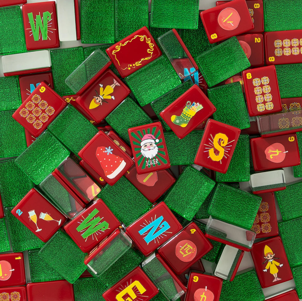 Merry Bright Glitter Christmas Mahjong Tiles