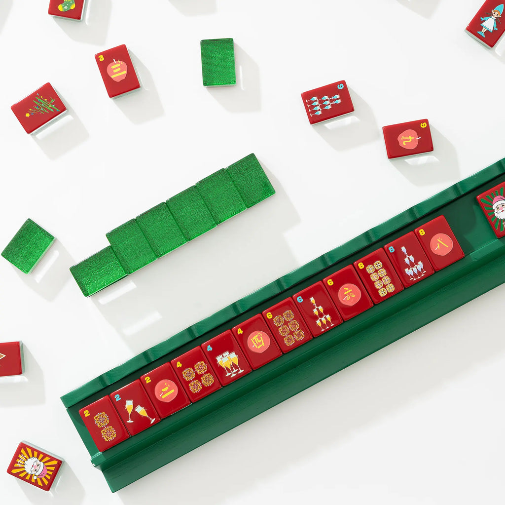 Merry Bright Glitter Christmas Mahjong Tiles