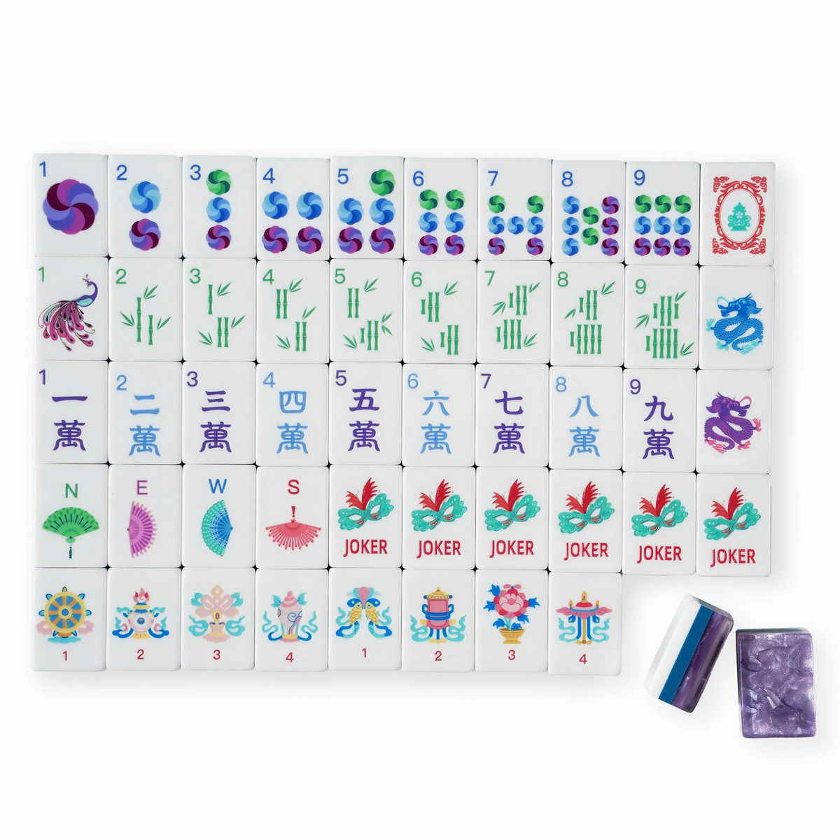 Lavender Shimmer Masquerade Mahjong Tiles