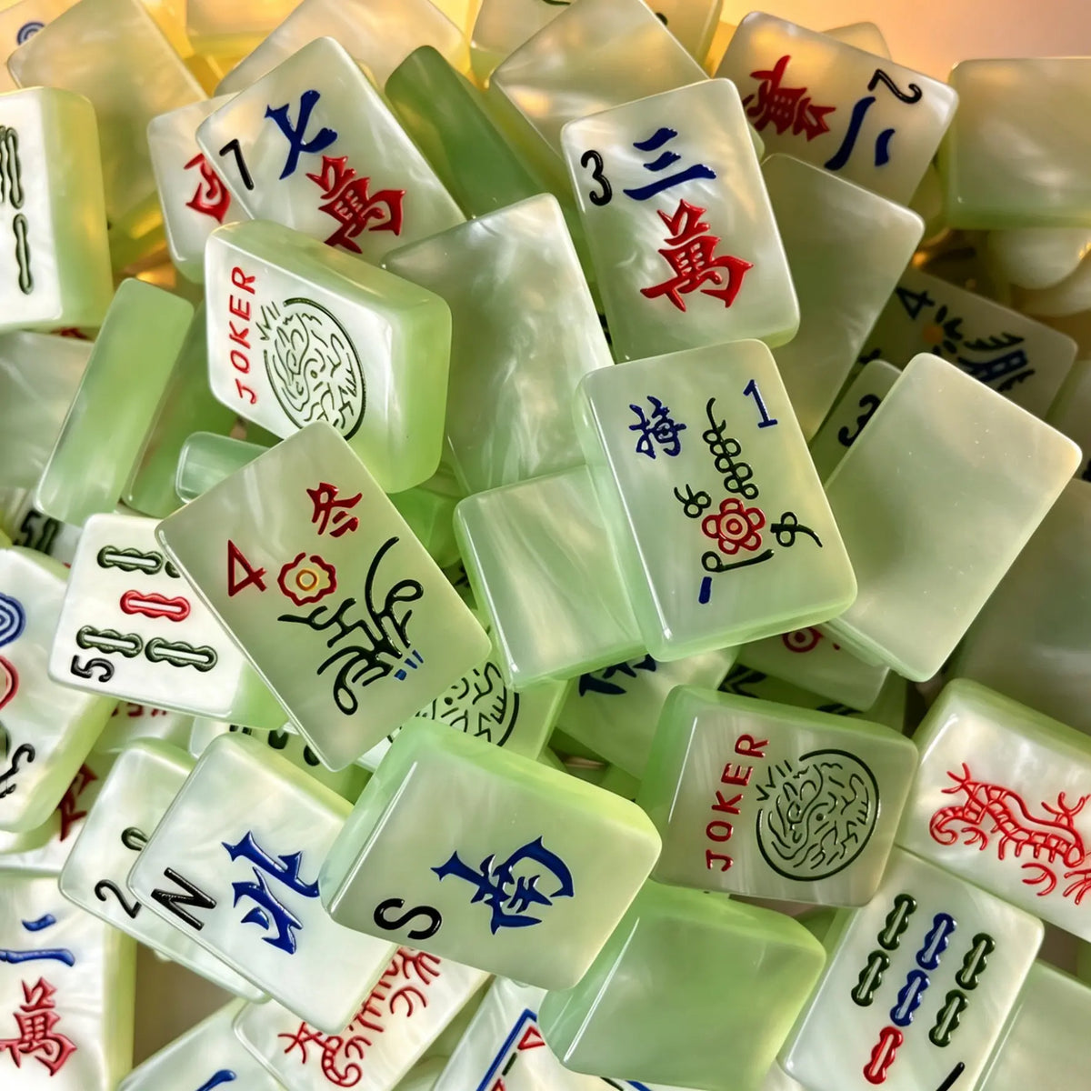 Pearlescent Swirl Mahjong Tiles