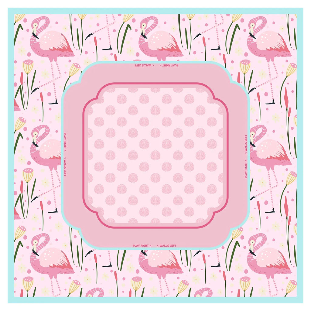 Preppy Pink Flamingo Mahjong Mat