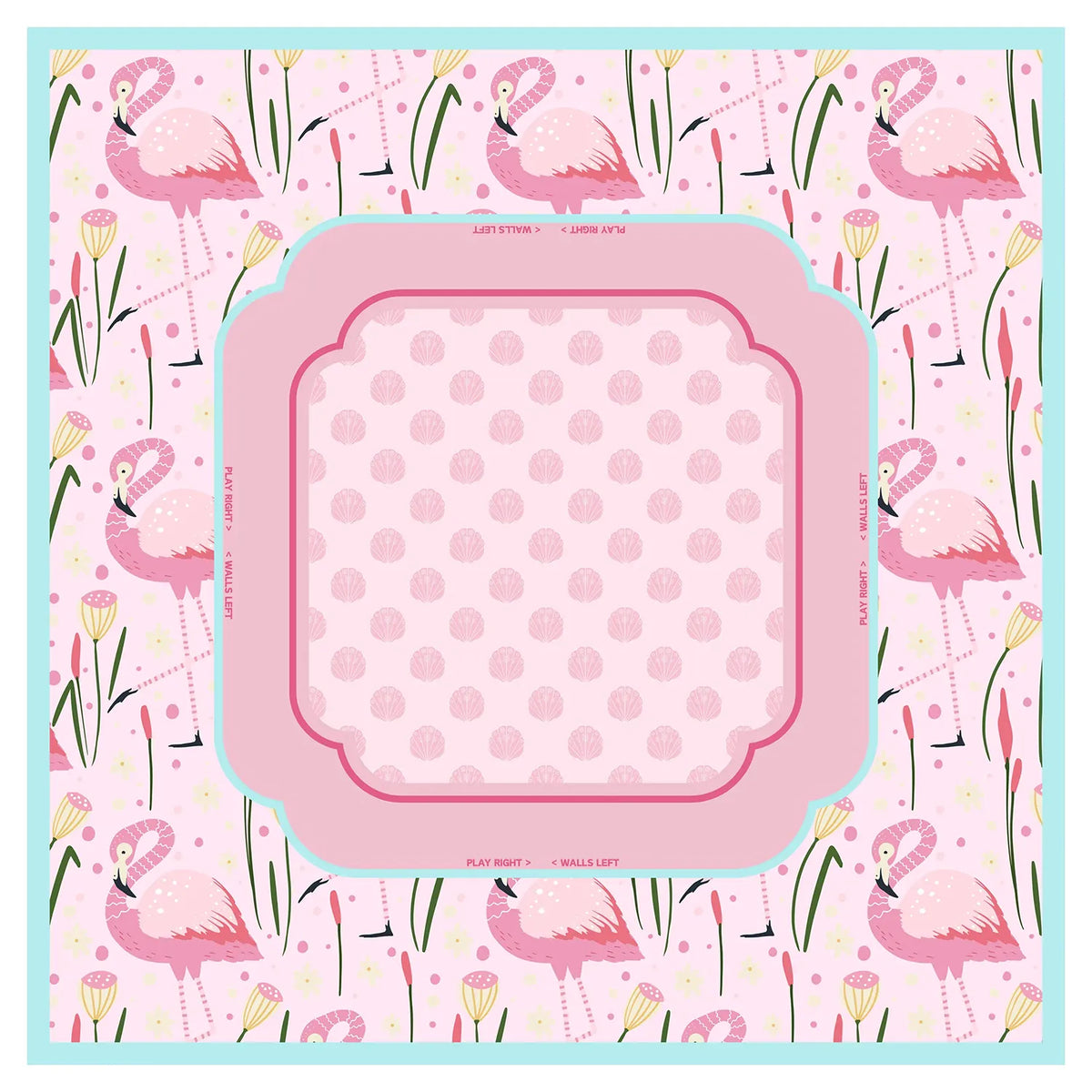 Preppy Pink Flamingo Mahjong Mat
