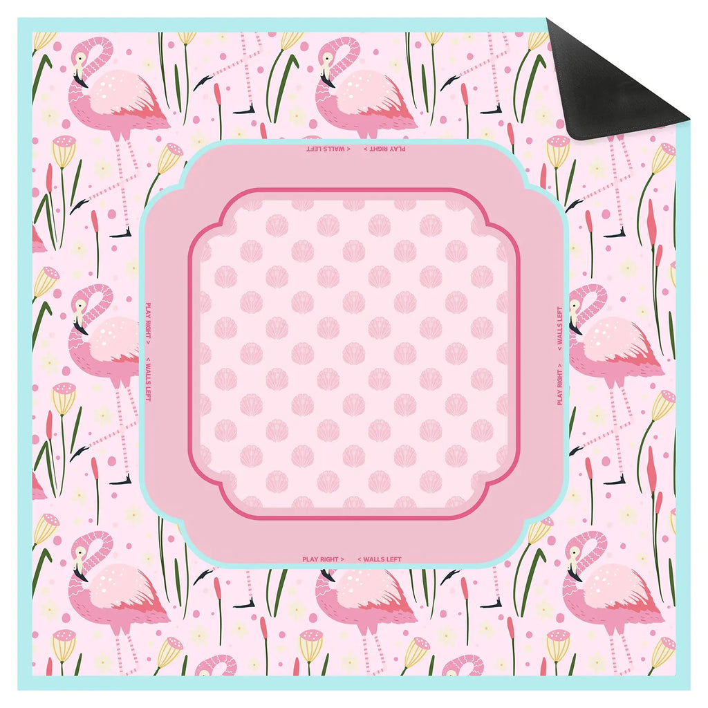 Preppy Pink Flamingo Mahjong Mat