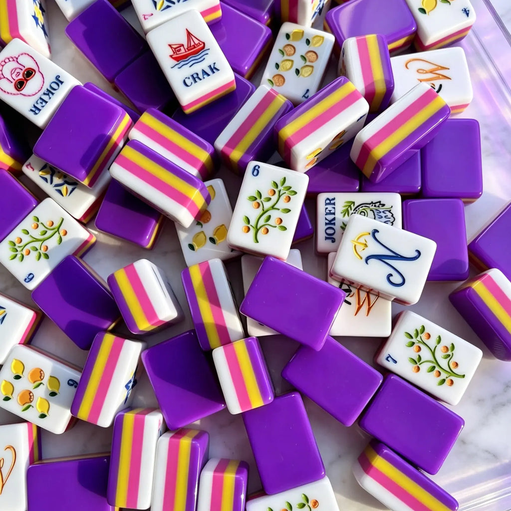 Riviera Citrus Royal Purple Mahjong Tiles