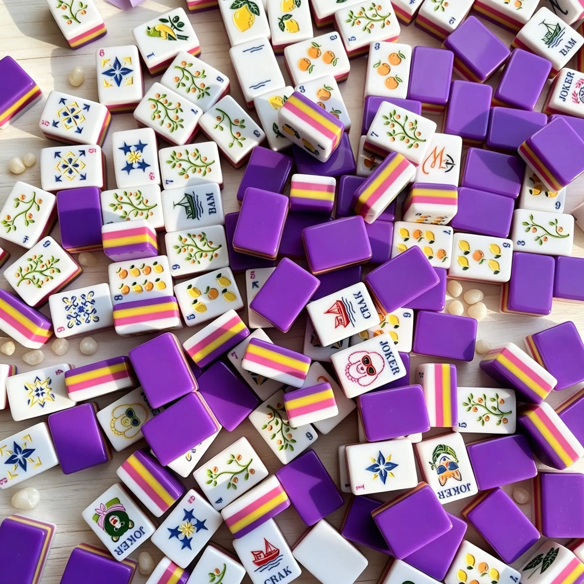 Riviera Citrus Royal Purple Mahjong Tiles
