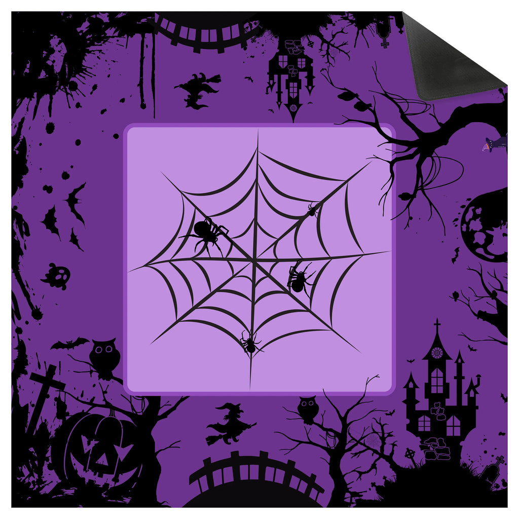 Spooky Halloween Witch Cobweb Mahjong Mat