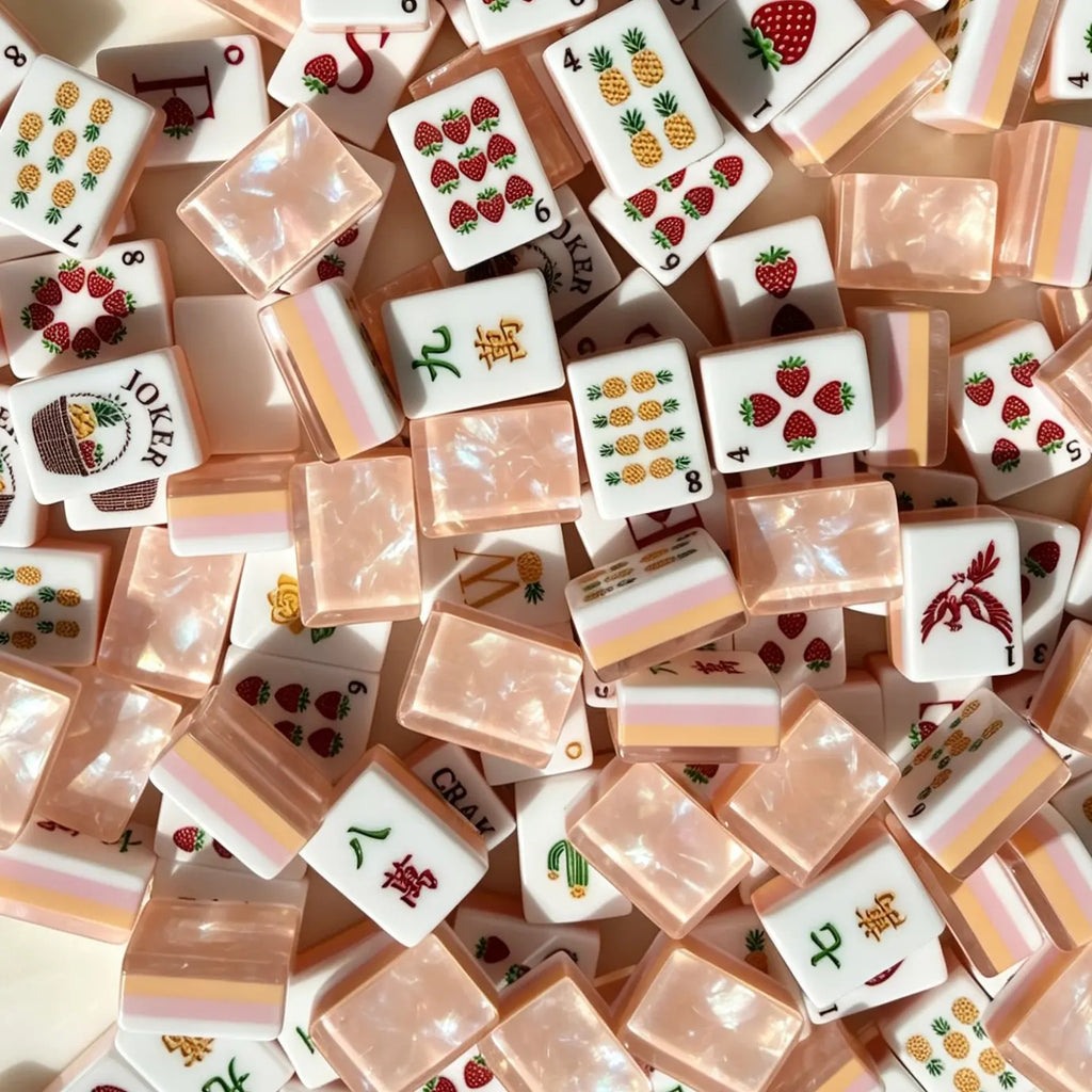 Strawberry Pineapple Shimmer Mahjong Tiles