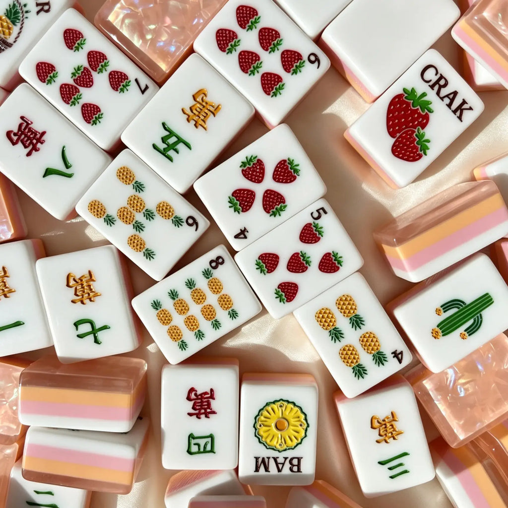 Strawberry Pineapple Shimmer Mahjong Tiles