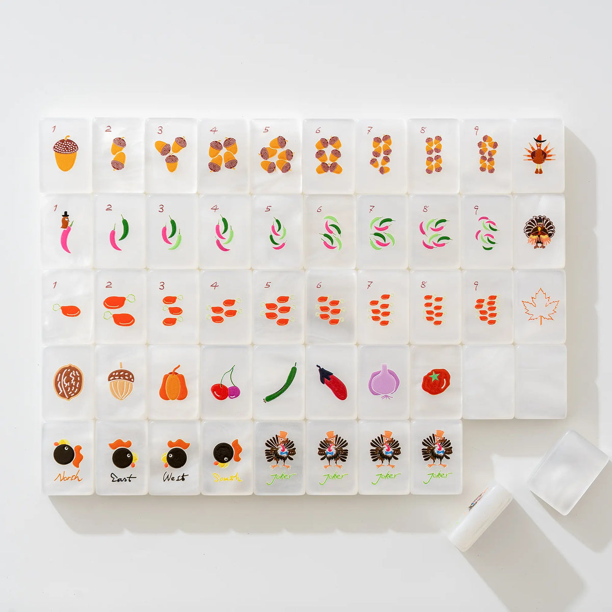 Thanksgiving Feast Dapper Turkey Mahjong Tiles