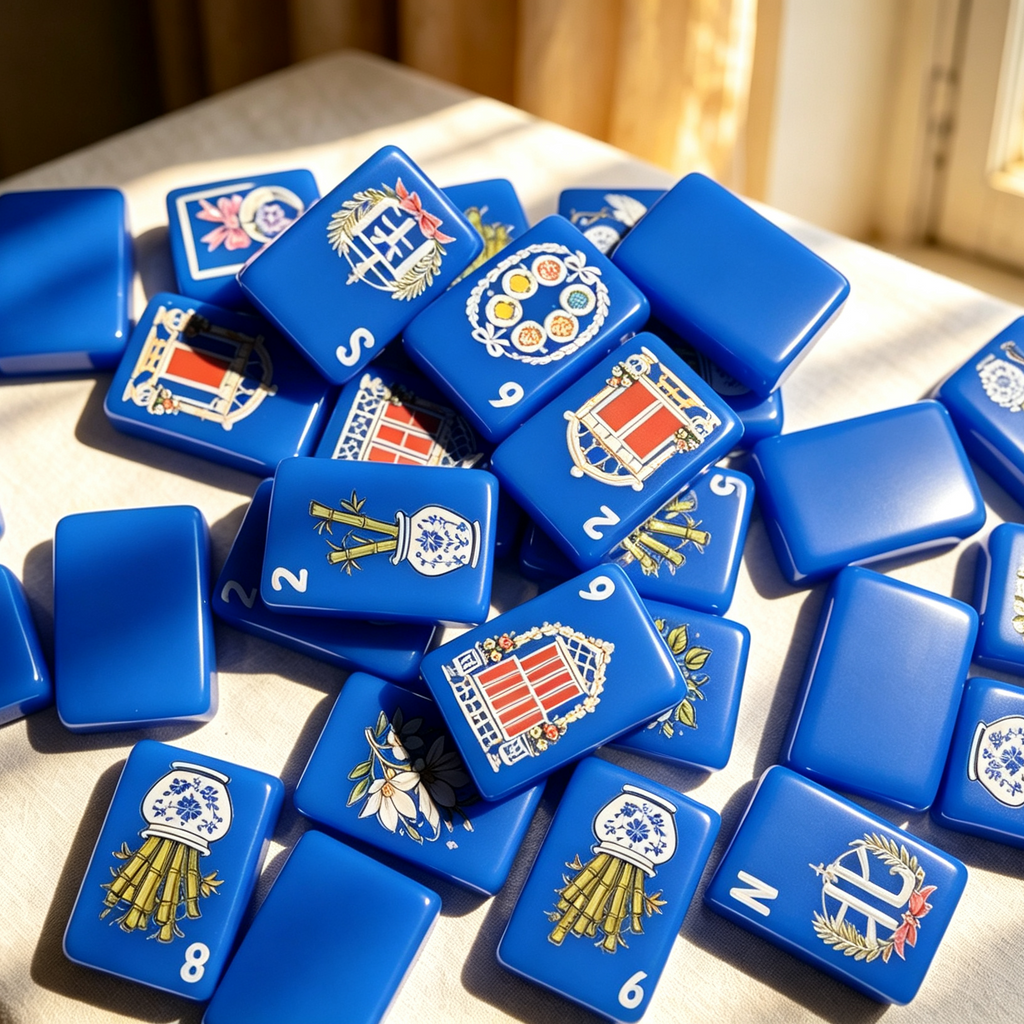 **The Cobalt Garden Collection American Mahjong Set – Cobalt Blue, 160 Tiles**