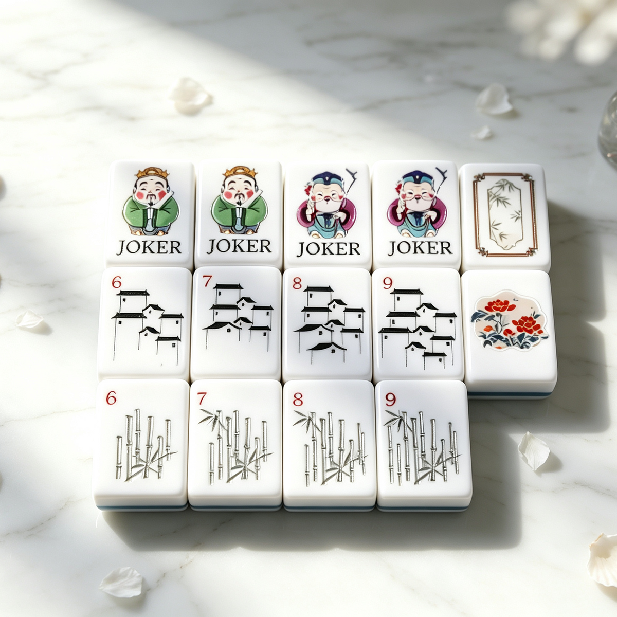 The Jade Garden Line American Mahjong Set – Mint & Ivory, 160 Tiles