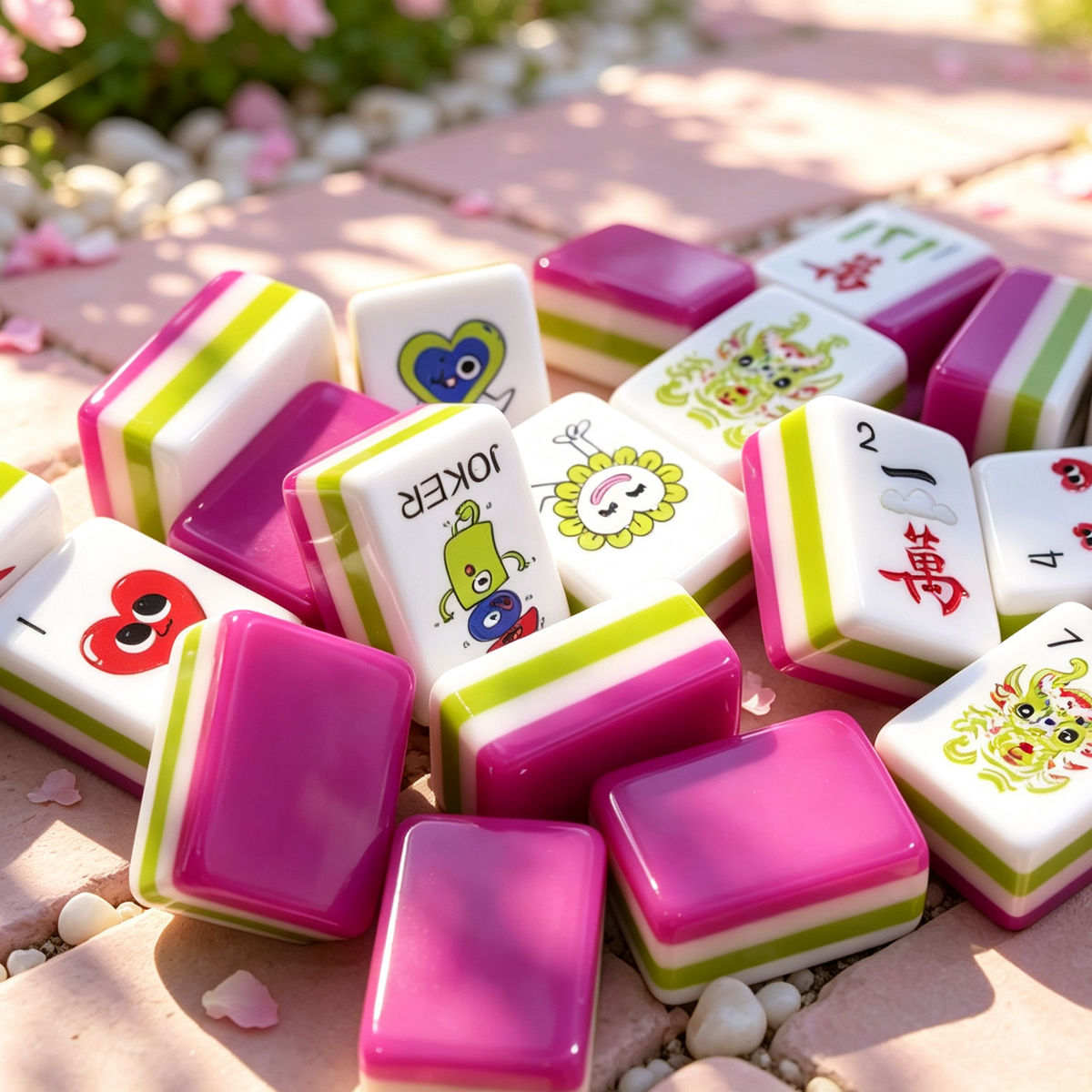 The Pop Love Collection American Mahjong Set – Strawberry Pink, 160 Tiles
