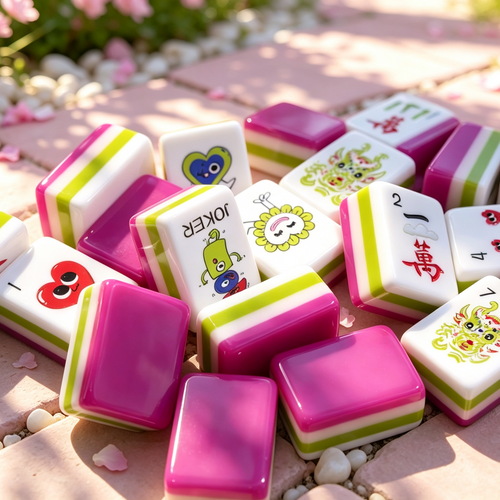 The Pop Love Collection American Mahjong Set – Strawberry Pink, 160 Tiles