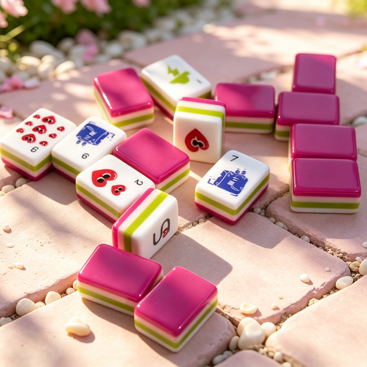 The Pop Love Collection American Mahjong Set – Strawberry Pink, 160 Tiles