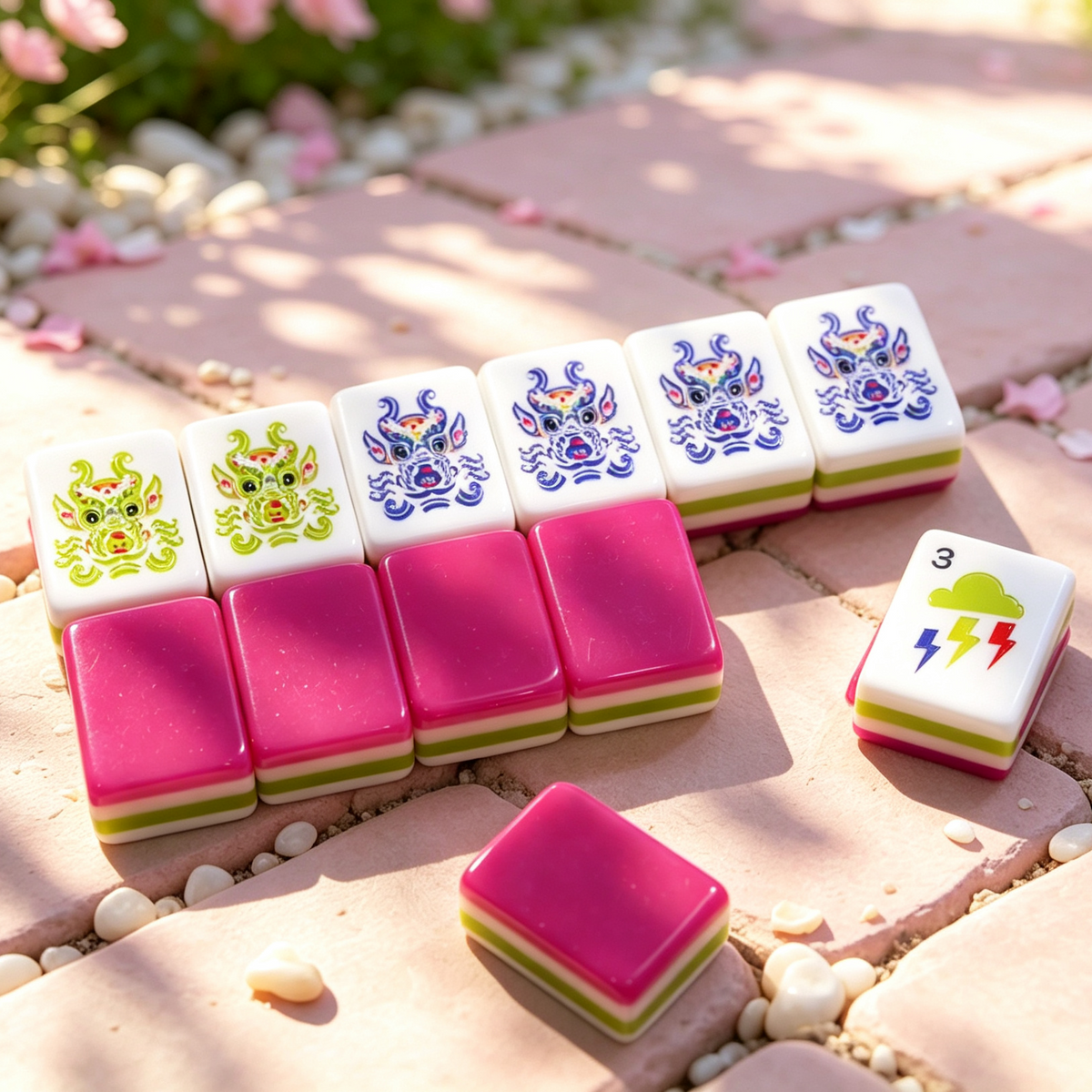 The Pop Love Collection American Mahjong Set – Strawberry Pink, 160 Tiles