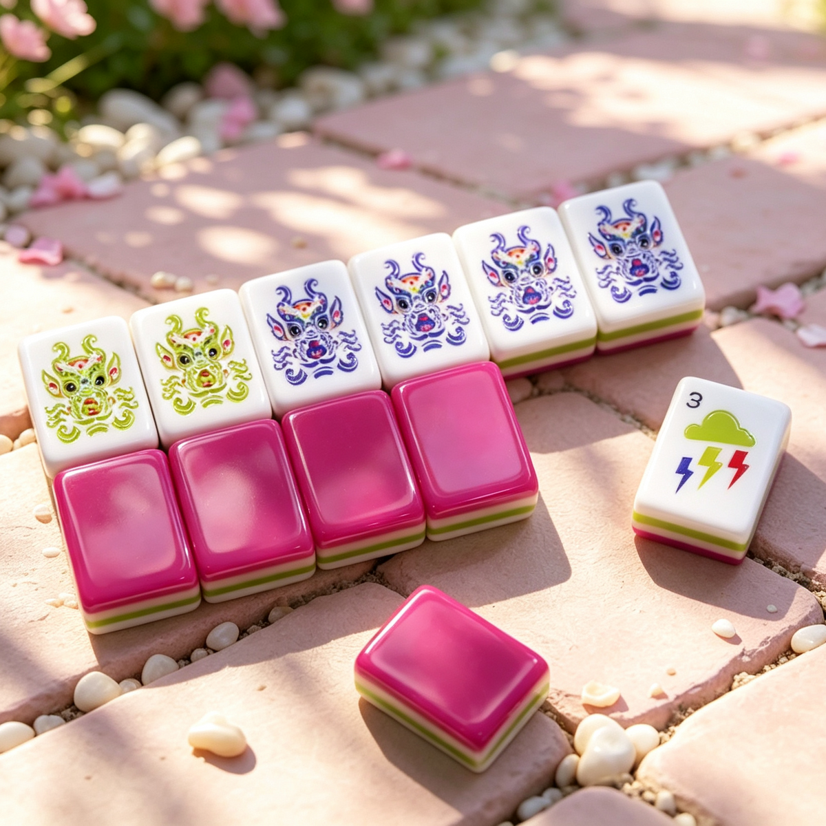 The Pop Love Collection American Mahjong Set – Strawberry Pink, 160 Tiles